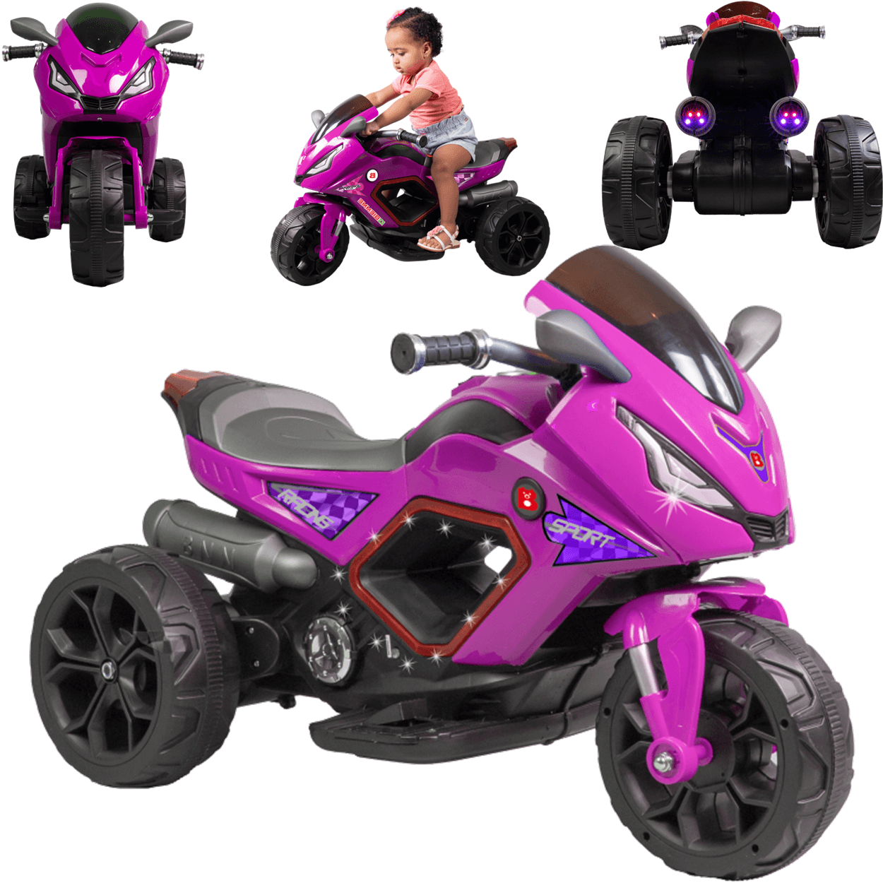 Moto Eletrica Infantil Biemme Sport Racing Led Fumaça 6v Girl - 3