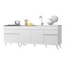 Ver imagem 1 de Kit com 2 Balcões de Cozinha 150cm e 70cm Veneza Multimóveis V2073 Branco