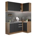 Ver imagem 3 de Armário de Cozinha Compacta de Canto 269cm Rustic/Preto Glamy Madesa 01