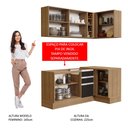Ver imagem 6 de Armário de Cozinha Compacta de Canto 269cm Rustic/Preto Glamy Madesa 01