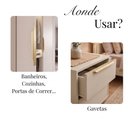Ver imagem 5 de Kit 5 Puxador de Móveis Wave Cava 30cm em Alumínio - Ouro