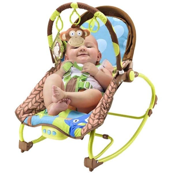 Cadeira de Balanço para Bebês com Música e Vibratória De 0 a 20kg - Multikids Baby - Macaco - 1