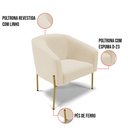 Ver imagem 5 de Poltrona Pé de Ferro Dourado Kit 2 Stella Linho D03 - D'rossi A19 Bege