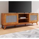 Ver imagem 1 de Rack para TV até 75 Polegadas 180,5cm 2 Portas com Palha Natural 1 Prateleira Nolan