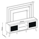 Ver imagem 5 de Rack para TV até 75 Polegadas 180,5cm 2 Portas com Palha Natural 1 Prateleira Nolan