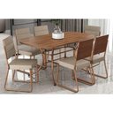 Ver imagem 1 de Mesa Sala 1547 + 6 Cad 1736 Rose/Areia Carraro