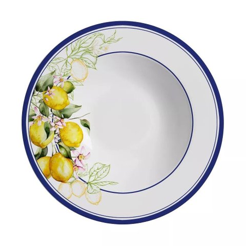 Conjunto com 6 Pratos Fundo Sorrento Ø25cm Alleanza Cerâmica