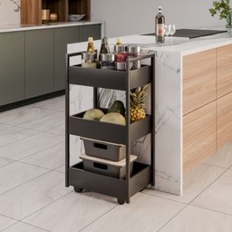 Fruteira de Chão Preto Base Industrial Preto - Belliv Decor - 2