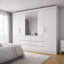 Ver imagem 1 de Guarda-Roupa Casal 4 Portas Touch Móveis Cádis Branco