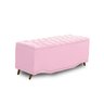 KIT + Cabeceira Com Recamier Baú Dunas Princesa em captonê 1,95 Casal Cama Box Rosa Bebê Corino Dala - 3