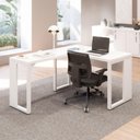 Ver mais imagens de Mesa Escritório em L 120 cm X 150 cm Design Industrial F5 Office Cor:Branco