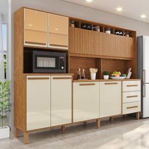 Armário de Cozinha 9 Portas 3 Gavetas 100% Mdf Isabella