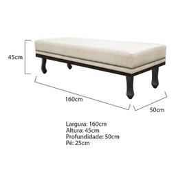 Kit Cabeceira e Calçadeira Queen Orlando P02 160 cm para cama Box Corano - ADJ Decor KIT CABECEIRA E - 5