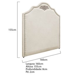 Kit Cabeceira e Calçadeira Queen Orlando P02 160 cm para cama Box Corano - ADJ Decor KIT CABECEIRA E - 4