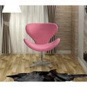 Ver imagem 2 de Poltrona Isis Giratória Base Metal Suede Rosa 280 Bella Decor