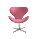 Ver imagem 1 de Poltrona Isis Giratória Base Metal Suede Rosa 280 Bella Decor