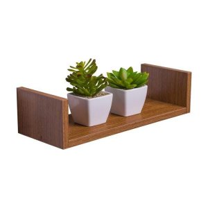 Prateleira U 40 x 10cm Freijó Suporte Invisível