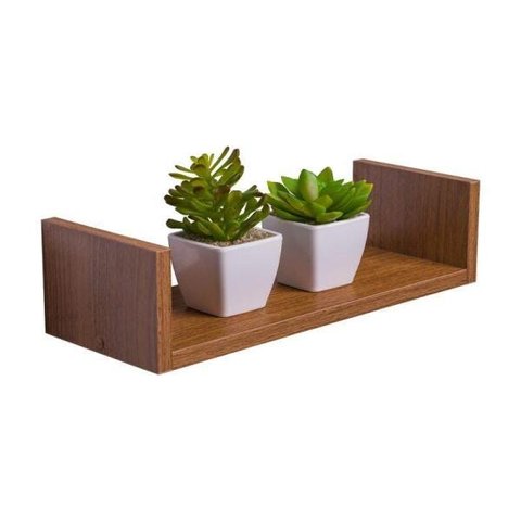 Prateleira U 40 x 10cm Freijó Suporte Invisível