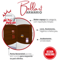 Ver imagem 2 de Armário para Banheiro com Espelho Modelo Sobrepor Bellart Cor Marrom Durín