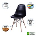 Ver imagem 4 de Mesa Industrial Base Ferro Branco Tampo 137x90 Branco 4 Cadeiraseames Madeira Assento Preto