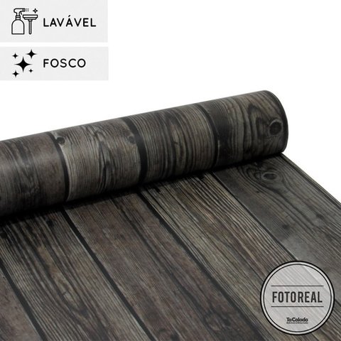 Papel de parede lavavel para banheiro - Madeira Guajuvira