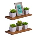 Ver imagem 1 de Kit 2 Prateleiras 40 x 15cm Freijó Suporte Invisível