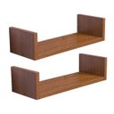 Ver imagem 2 de Kit 2 Prateleiras U 40 x 15cm Freijó Suporte Invisível