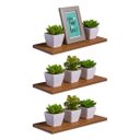 Ver imagem 1 de Kit 3 Prateleiras 40 x 15cm Freijó Suporte Invisível