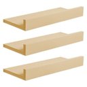 Ver imagem 2 de Kit 3 Prateleiras Porta Quadros 40 x 10cm Bege Claro Suporte Invisível