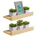 Ver imagem 1 de Kit 2 Prateleiras Porta Quadros 40 x 15cm Bege Claro Suporte Invisível
