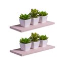 Ver imagem 1 de Kit 2 Prateleiras 40 x 15cm Rosa Claro Suporte Invisível