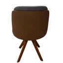 Ver imagem 3 de Cadeira Giratória em Madeira Maciça Cor Castanho Luma - Exclusiva Linho Cinza