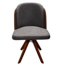 Ver imagem 1 de Cadeira Giratória em Madeira Maciça Cor Castanho Luma - Exclusiva Linho Cinza