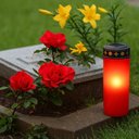 Ver imagem 2 de Luminaria Solar Balizadora Jardim Grama Poste Luz Tipo Vela Iluminacao Area Externa Fachada Base