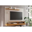 Ver imagem 1 de Painel Quarto P/ Tv até 50 Pol Valência Plus C/ Prateleira e Nichos 160x135cm Off White/nature -