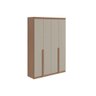 Guarda Roupa Solteiro 4 Portas e 2 Gavetas Alonzo New Rovere/amêndoa - Lopas - 9