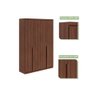 Guarda Roupa Solteiro 4 Portas e 2 Gavetas Alonzo New Rovere/amêndoa - Lopas - 4