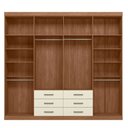 Ver imagem 5 de Guarda-roupa Casal Belize 8 Portas 6 Gavetas Jatoba/areia - Pnr Móveis