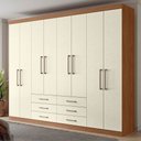 Ver imagem 1 de Guarda-roupa Casal Belize 8 Portas 6 Gavetas Jatoba/areia - Pnr Móveis