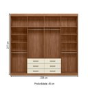 Ver imagem 4 de Guarda-roupa Casal Belize 8 Portas 6 Gavetas Jatoba/areia - Pnr Móveis