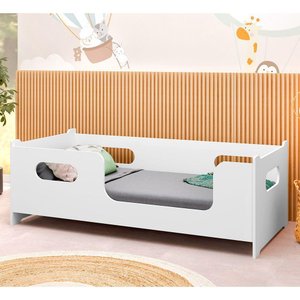 Cama Master Montessori Solteiro com Colchão 188x88 Montessori Branco