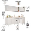 Ver imagem 3 de Armário de Cozinha Modulado de Canto Esquerdo 4 Peças Cp50 Balcão com Tampo Branco - Lumil Lumil Móv