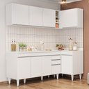 Ver imagem 2 de Armário de Cozinha Modulado de Canto Esquerdo 4 Peças Cp50 Balcão com Tampo Branco - Lumil Lumil Móv