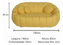 Ver imagem 5 de Namoradeira Concha Decorativa 190cm Sala Suede:amarelo/liso