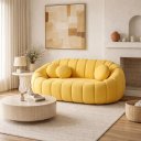 Ver imagem 1 de Namoradeira Concha Decorativa 190cm Sala Suede:amarelo/liso