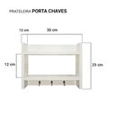 Ver imagem 3 de Suporte Porta Chaves Organizador Decorativo de Parede 25 x 30cm Branco