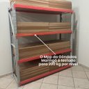 Ver imagem 5 de Mini Porta Pallet 200 Kg por Nivel Inicial +2 Continuação com 5 Niveis Laranja com Mdf Branco