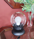 Ver imagem 4 de Abajur Bola de Cristal Preto C/esfera 10x15 Vidro Incolor