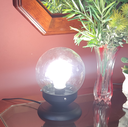 Ver imagem 3 de Abajur Bola de Cristal Preto C/esfera 10x15 Vidro Incolor