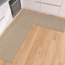 Ver imagem 6 de Kit 2 Peças Tapete Cozinha Passadeira 1,30m X 0,45m Capacho 0,65m X 0,45m Antiderrapante Caramelo